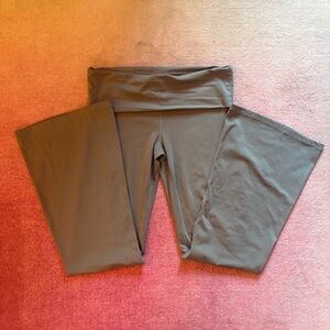 Fold-Over Waist Gray Low Rise Yoga Pants